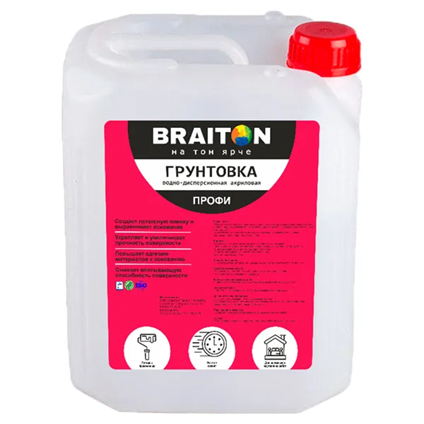 Грунтовка УКРЕПЛЯЮЩАЯ ПРОФИ акриловая ВД Braiton Paint